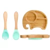Assiette bambou, ensemble de 3 pièces, éléphant, vert