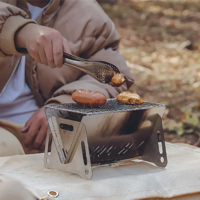 Barbecue portable, en acier inoxydable, petit format