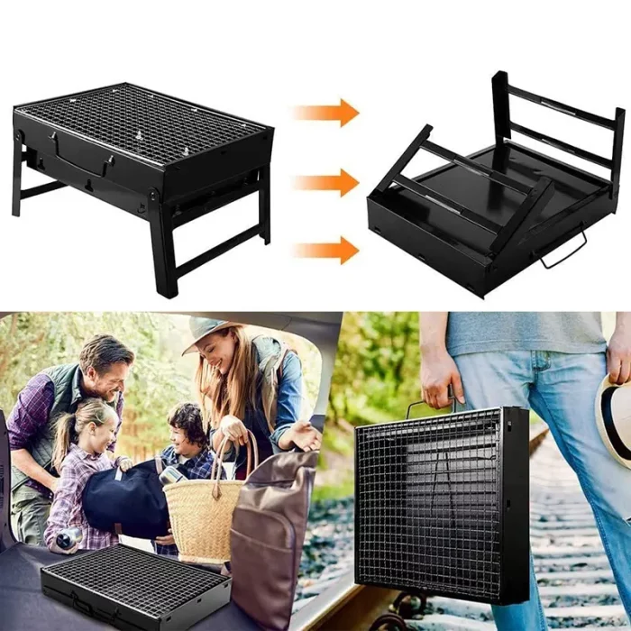 Barbecue portable, en acier inoxydable, pliable