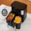 Friteuse à air chaud, 2 X 4 L, 2850 W, four multifonction intelligent, écran tactile LED 2 paniers