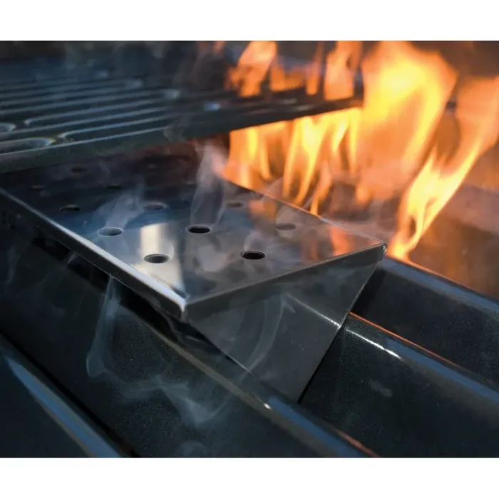 Fumoir à viande, forme de V, noir fumée répartie