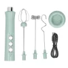 Mousseur à lait, 3 fouets, recharge USB, vert