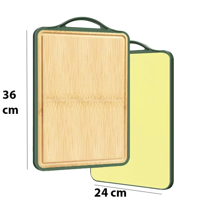 Planche à découper, une face en bambou, 1 face en résine