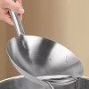 Poêle à frire, en acier inoxydable, gris simple à nettoyer