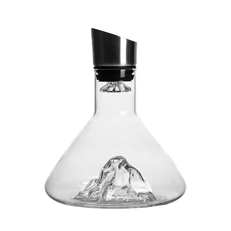Carafe à décanter, iceberg en relief, en cristal avec bouchon de service