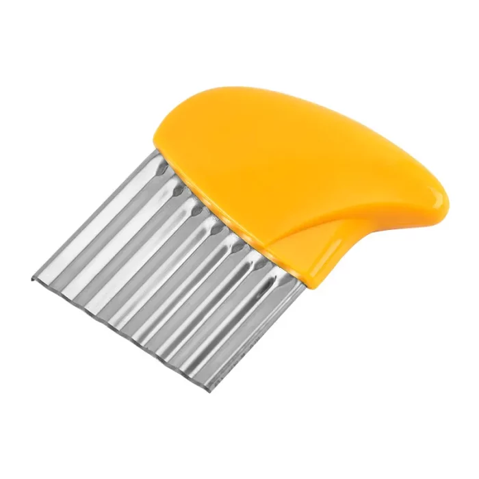 Coupe légumes, couteau ondulé, jaune