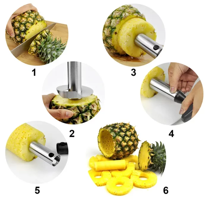 Coupe légumes, éplucheur d'ananas, fonctionnement