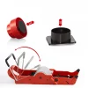 Mandoline cuisine, en V, avec stabilisateur, rouge fonctionnement