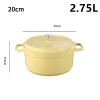 Marmite en fonte, avec couvercle, 20 ou 24 cm, jaune 20 cm dimensions