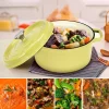 Marmite en fonte, avec couvercle, 20 ou 24 cm, jaune cuisson optimale