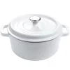Marmite en fonte, avec couvercle, 24 cm, blanc