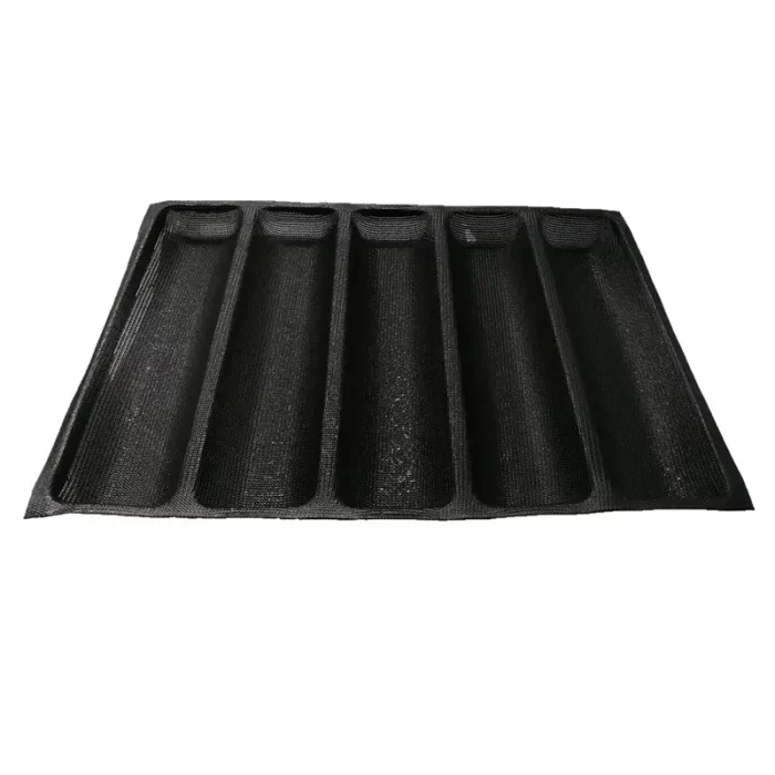 Moule à pain, 5 cavités rectangulaires, noir