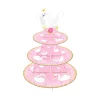 Présentoir gâteau, 3 étages, thème rose