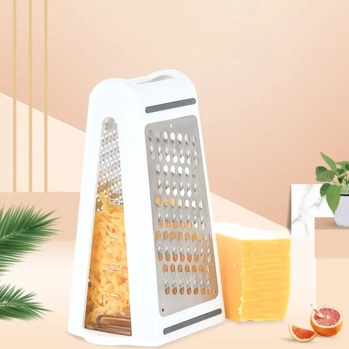 Râpe à fromage, avec bac récupérateur, blanc durable