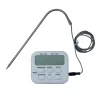 Thermomètre de cuisson, écran numérique, avec sonde en acier inoxydable, blanc durable