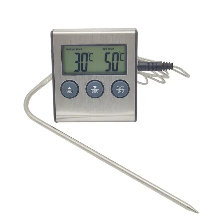 Thermomètre de cuisson, écran numérique, avec sonde et minuterie qualité supérieure
