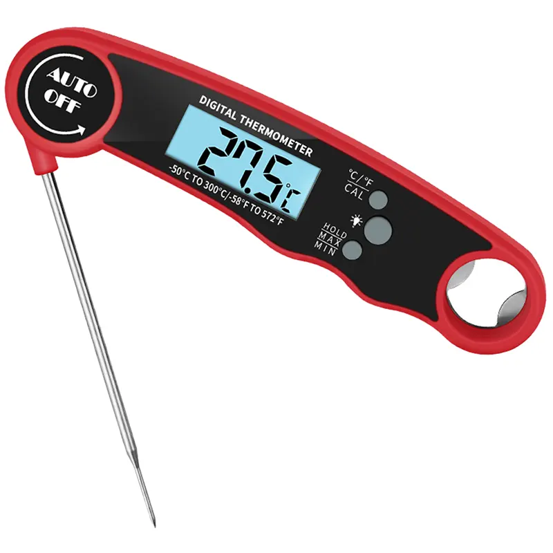 Thermomètre de cuisson, écran numérique, étanche, rouge