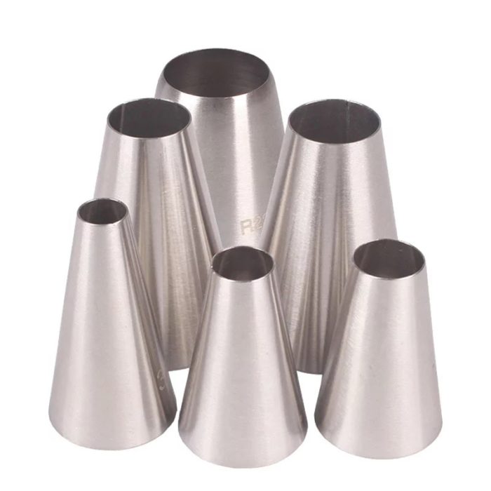 Ensemble de 6 Douilles Pâtissières Rondes en Acier Inoxydable