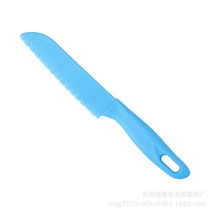 Couteau scie en plastique pour enfant bleu