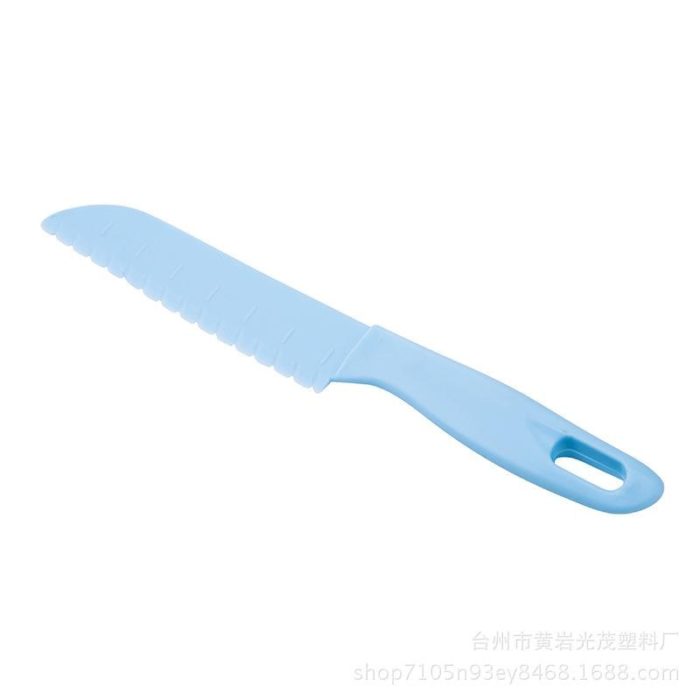Couteau scie en plastique pour enfant bleu