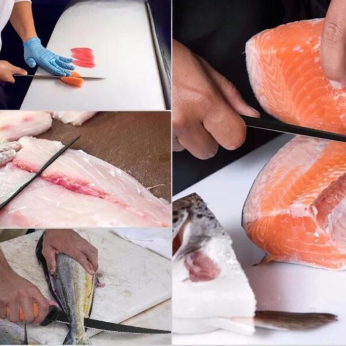 Couteau a poisson flexible médium avec étui