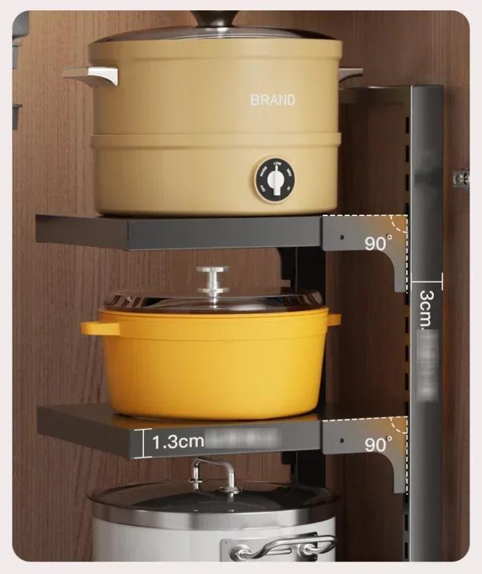 Organisateur sous évier casseroles et couvercles 4 niveaux