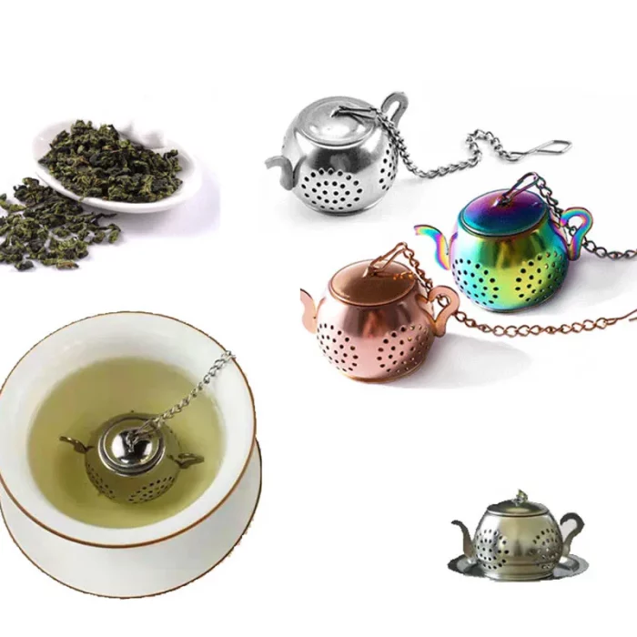 Infuseur à thé inox en forme de théière