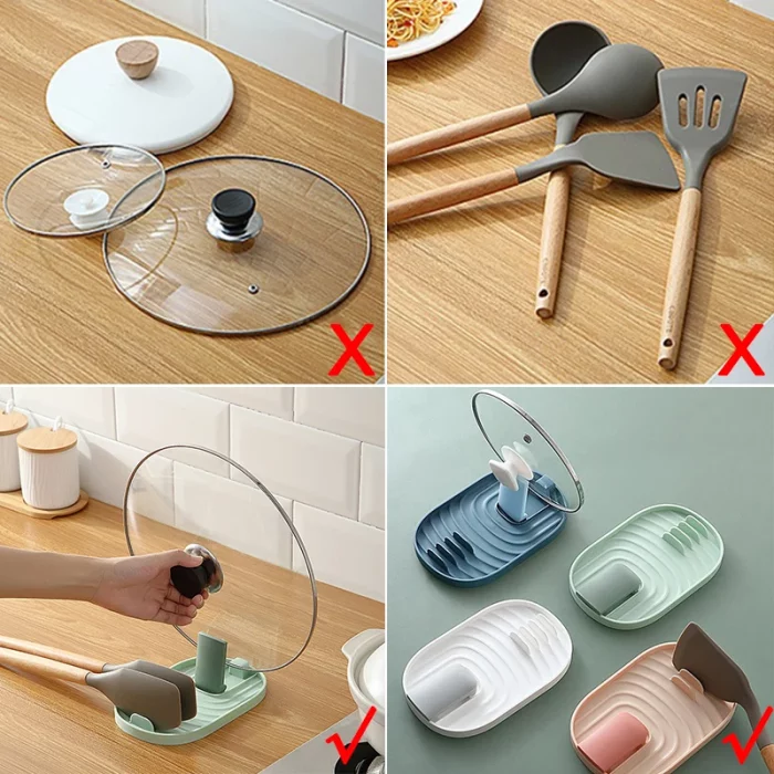 Porte couvercle cuisine multifonction pliable