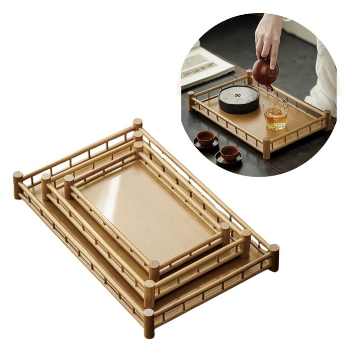 Plateau à thé style japonais en bambou