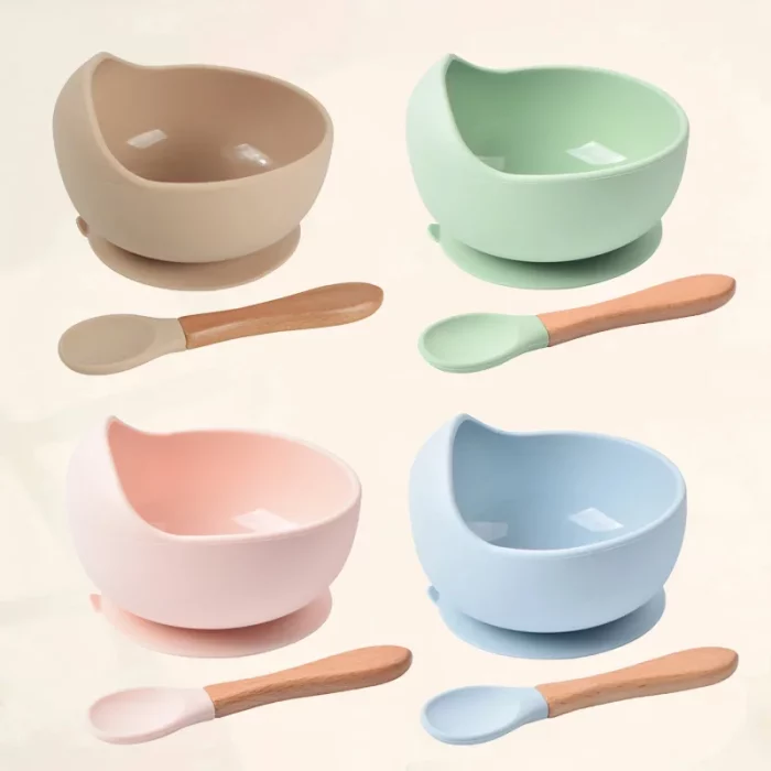 Set Cuillère et Bol Bébé en Silicone