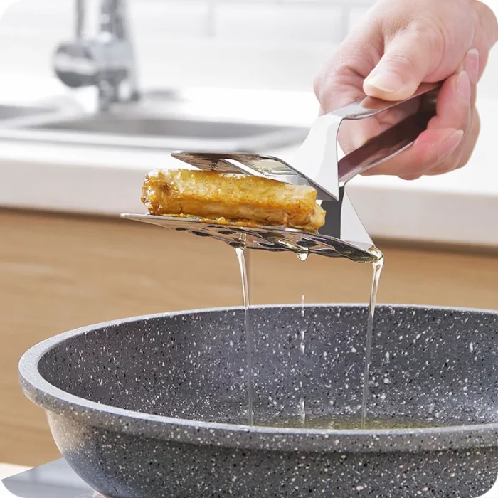 Pince cuisine flexi-spatule en acier inoxydable