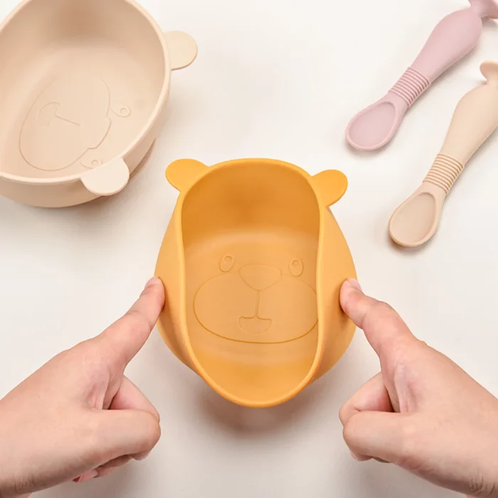 Bol et cuillère bébé set lapinou en silicone