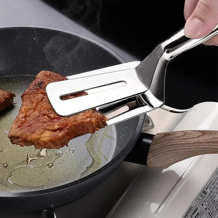 Pince cuisine flexi-spatule en acier inoxydable