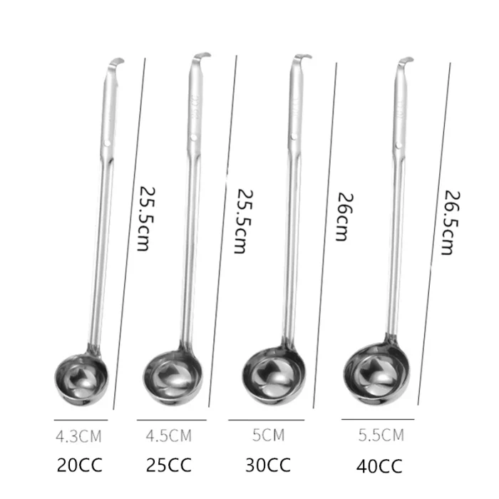 Louche cuisine en acier inoxydable à long manche