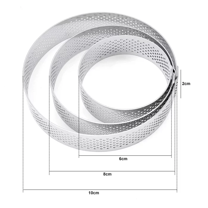 Cercle à tarte perforé en acier inoxydable 6CM