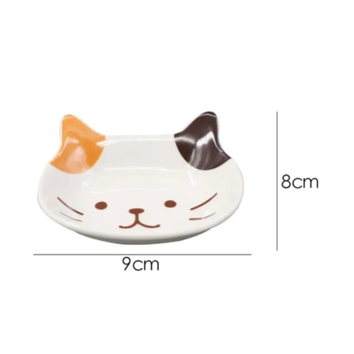 Petite assiette creuse tête de chat 9X8CM