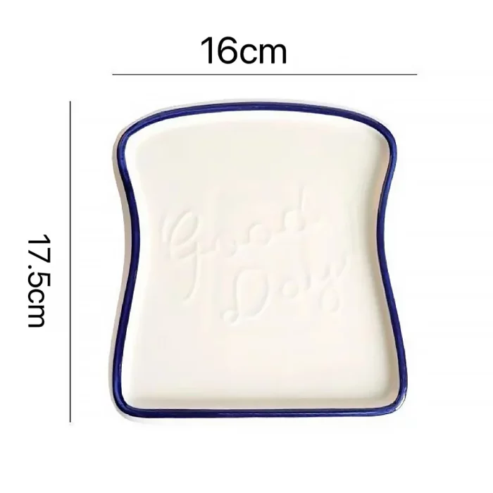 Assiette plate en céramique forme toast 'Good Day'