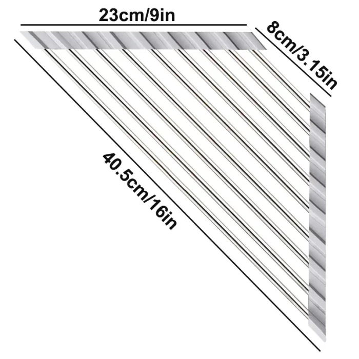 Égouttoir vaisselle triangulaire en acier inoxydable
