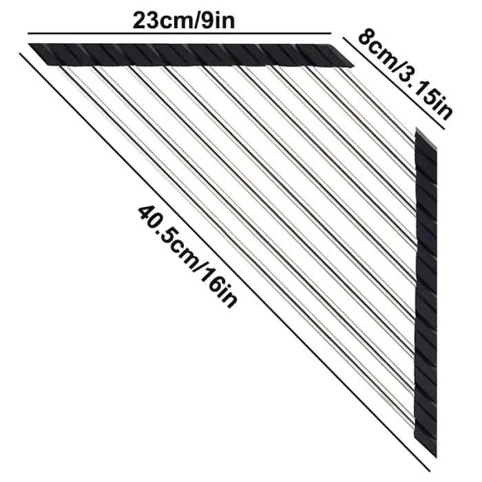 Égouttoir vaisselle triangulaire en acier inoxydable