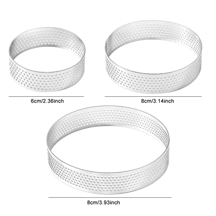 Cercle à tarte perforé en acier inoxydable 8CM