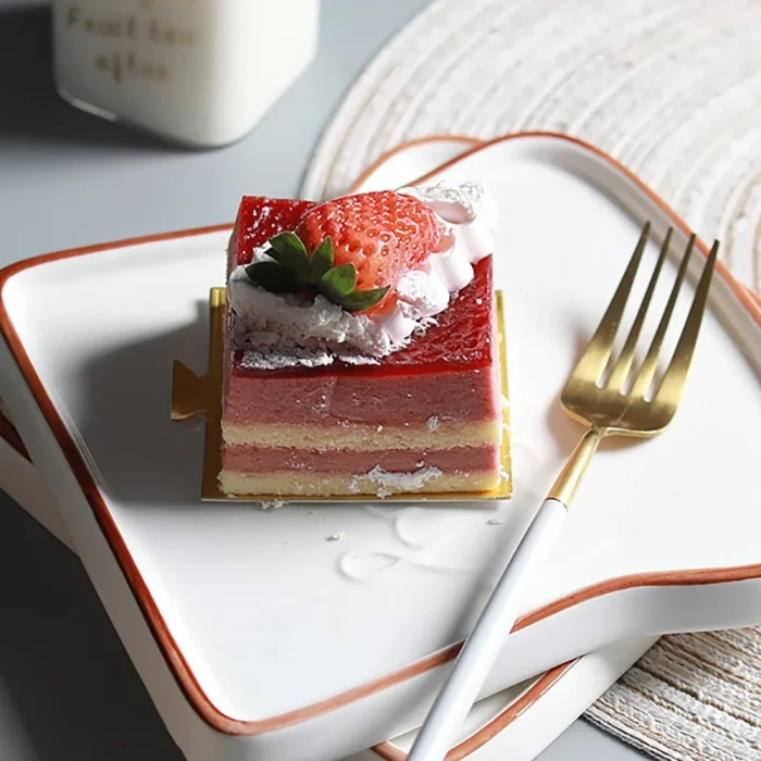 Assiette plate en céramique forme toast 'Good Day'