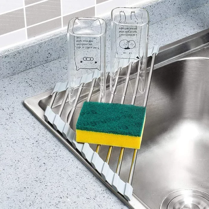 Égouttoir vaisselle triangulaire en acier inoxydable