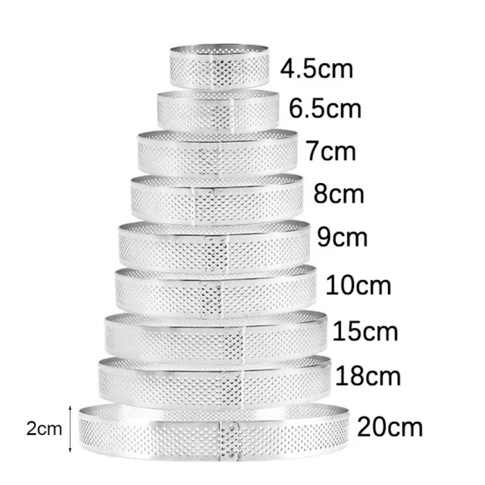 Cercle à tarte perforé en acier inoxydable format petit 6.5cm