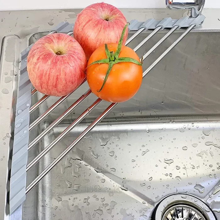 Égouttoir vaisselle triangulaire en acier inoxydable