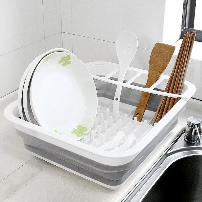 Égouttoir vaisselle pliable pour couverts et assiettes