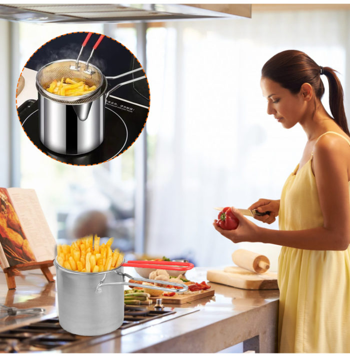 Panier friteuse cylindrique en inox - Ensemble