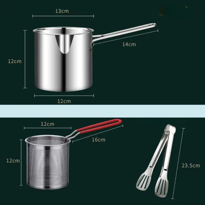 Panier friteuse cylindrique en inox - Ensemble