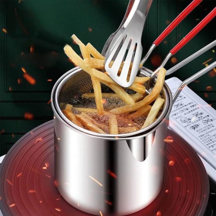 Panier friteuse cylindrique en inox - Ensemble