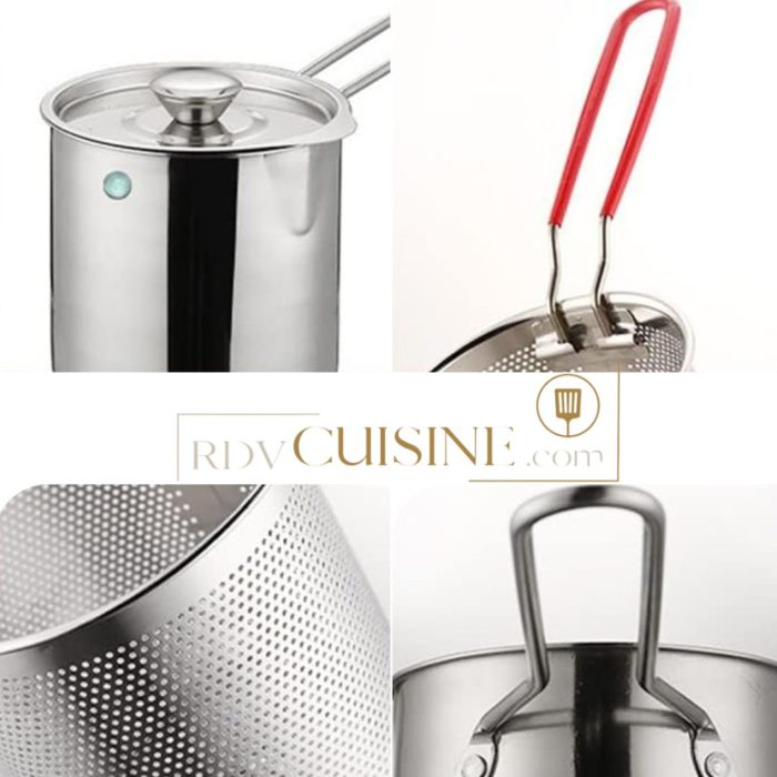 Panier friteuse cylindrique en inox - Ensemble