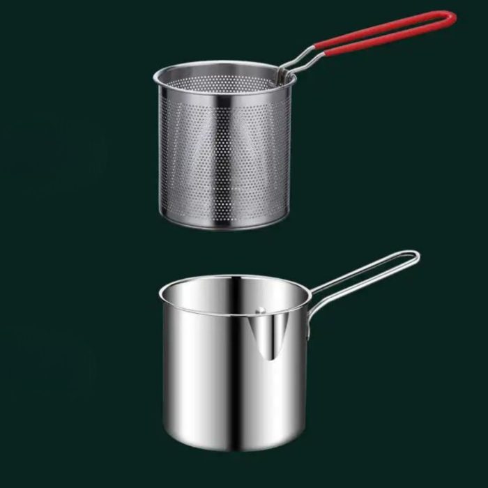 Panier friteuse cylindrique en inox - Ensemble